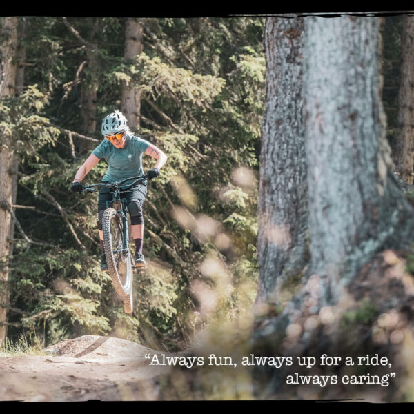 Female rider in woods