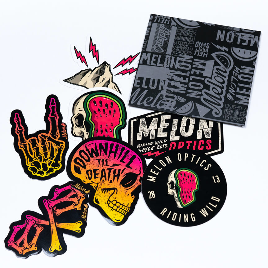 Melon Optics Downhill til death sticker pack 1