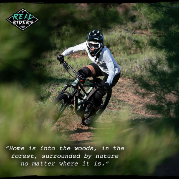 Women riding mountain bike